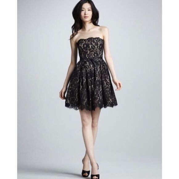 Womens Robert Rodriguez Neiman Marcus Strapless Cocktail Lace  Dress - Sz 6 - Picture 1 of 5